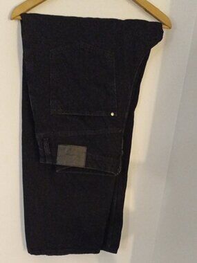 H&M &Denim Soft Faded Black Flare Wide Leg Loose Fit Jeans Women's Size US 12